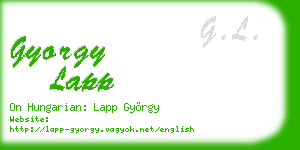 gyorgy lapp business card